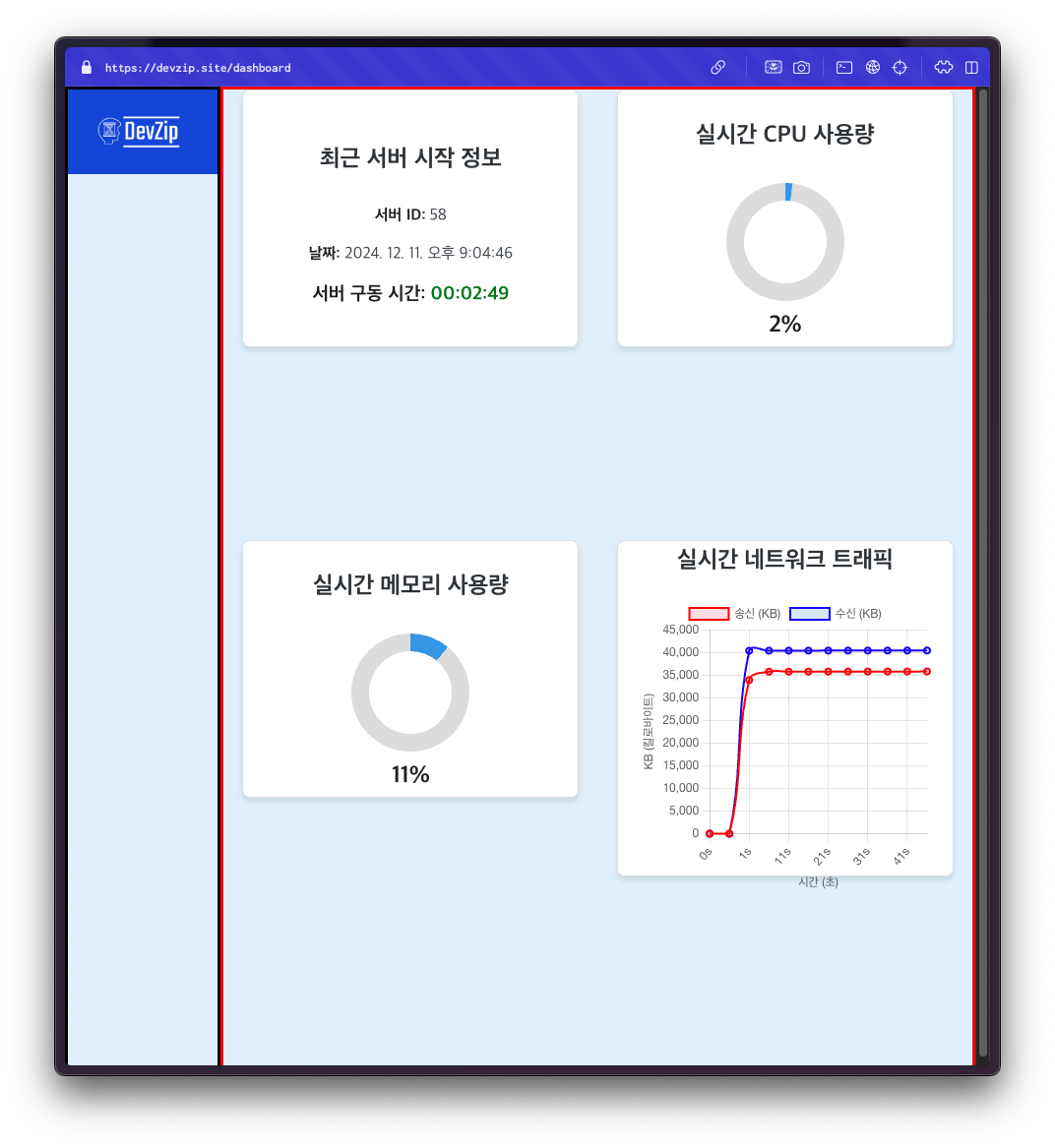 대시보드 1차 진행상황